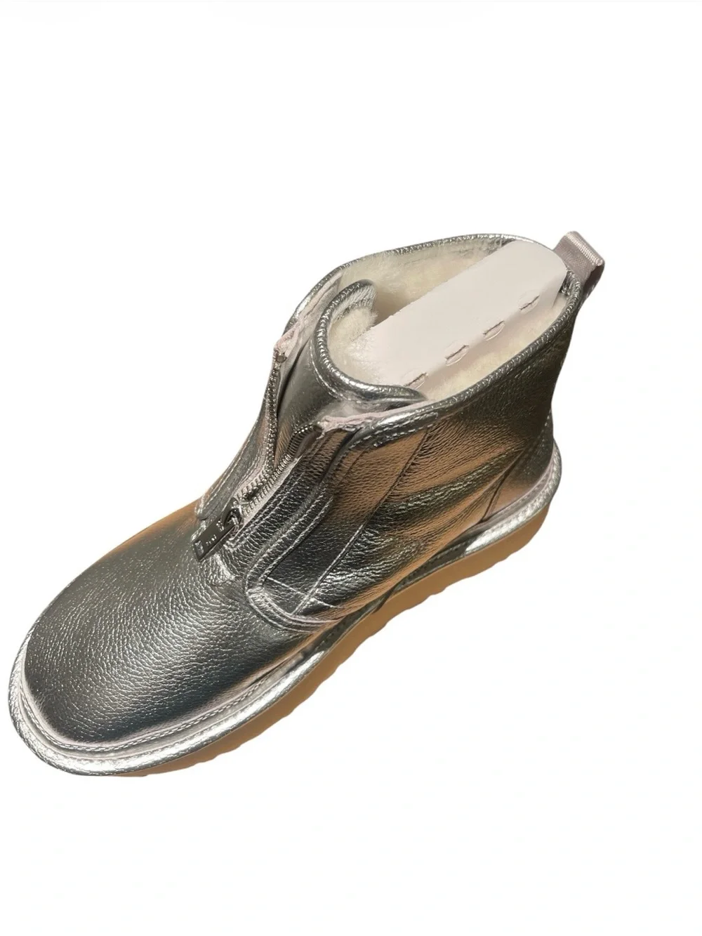 UGG Woman Metallic Silver Platform Ankle Boots